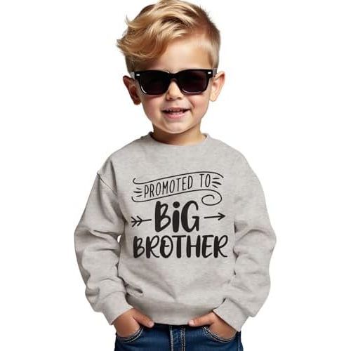 Promoted to Big Brother Sweatshirt Toddler Baby Boy Announcement Pullover Long Sleeve Shirt Big Bro Top Fall Clothes