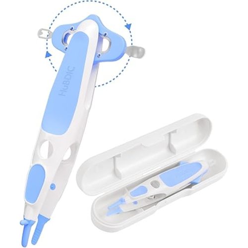 HubiBaby 3 in 1 Baby Nose Cleaning Tweezer Booger Remover and Baby Ear Wax Removal Tool with Soft Silicone Dual Ear Wax and Safe Nasal Picker for Newborns Infants & Toddlers