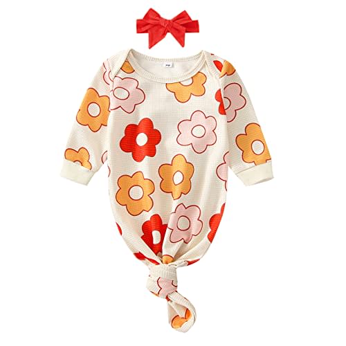 Infant Newborn Baby Girls Floral Sleep Gown Headband Sleepwear Romper Sleeping Bags Outfits