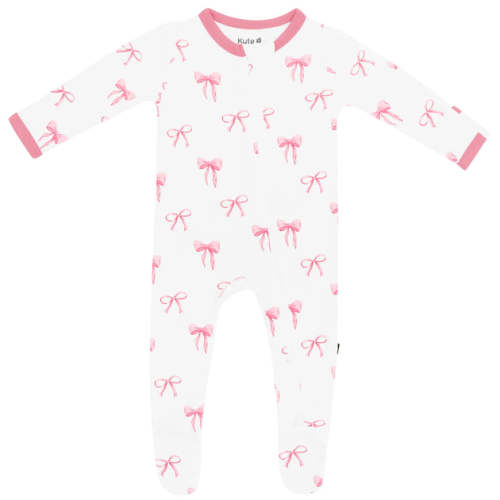 Zippered Footie - Bow | The Little Lane Shop