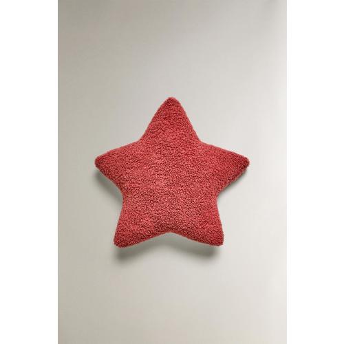 CHILDREN’S SMALL FAUX SHEARLING STAR THROW PILLOW