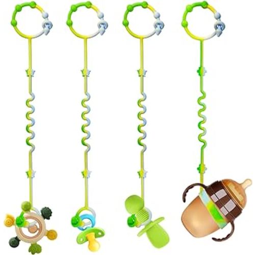 RTMOK Silicone Pacifier Clip,Applies to Car Seat,High Chair,Stroller Accessories,Cribs,Rocking Chair