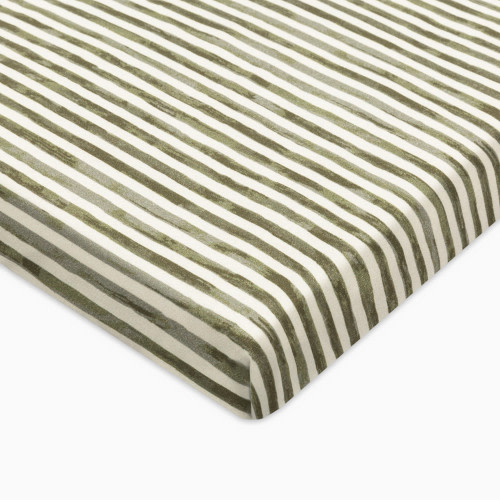 babyletto All-Stages Midi Organic Brushed Cotton Crib Sheet - Juniper Stripe
