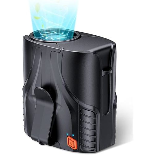 Portable Personal Waist Fan& Neck Fan, 14000RPM Brushless Motor, 40H Runtime Rechargeable, 6-Speed Quiet Operation, Clip-On Personal Body Cooling for Camping/Worksites/Outdoor