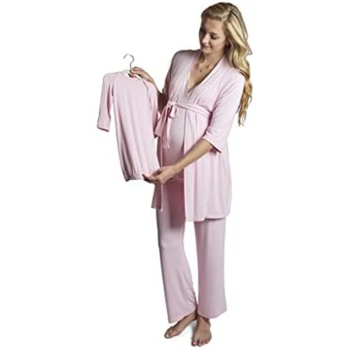 5 Piece Maternity and Nursing PJ Pant Set for Mom and Baby