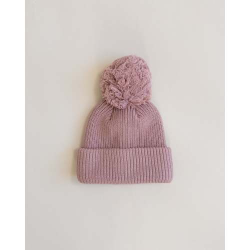 Knit Pom Hat - Vintage Rose