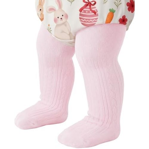 Zando Soft Cable Knit Baby Tights - Seamless Cotton Leggings for Newborn Baby Girls Stockings for Easter Outfit