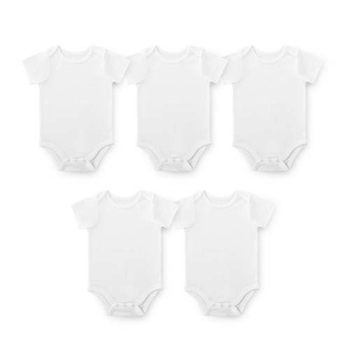 Member's Mark Baby 5-Pack Organic Cotton White Bodysuit