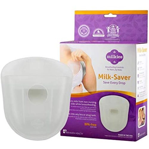 Milkies Milk-Saver, Milk Catcher for Breastmilk, Shell to Collect Leaking Breastmilk, Collector Cup for Nursing & Breastfeeding, Saves Up to 2 Ounces of Leaking Liquid Gold, Silicone-Free
