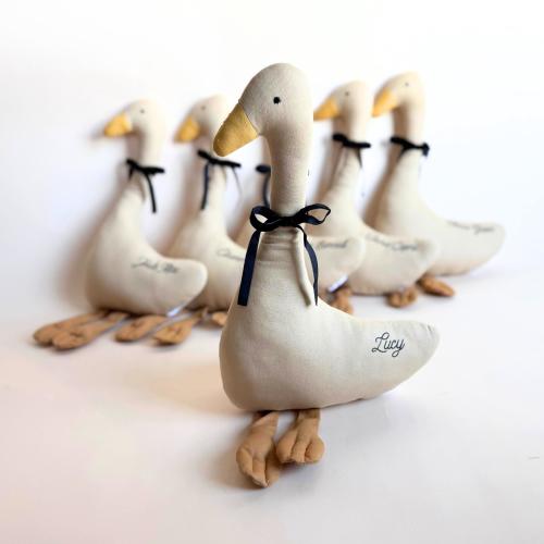 Nordic Plush Goose Toy Personalized Baby Shower Gift Goose Theme Birthday Idea with Custom Name Woldorf Stuffed Animal Montessori Toy Child