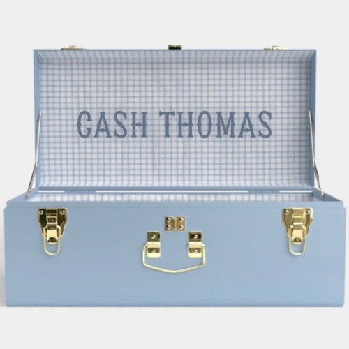 Trunk - Light Blue - Picnic in Blue / Embroidery