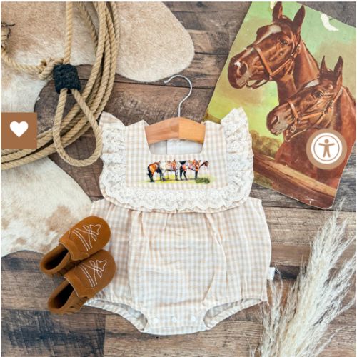 Saddle Up Horses Plaid Romper – theFRINGEDpineapple