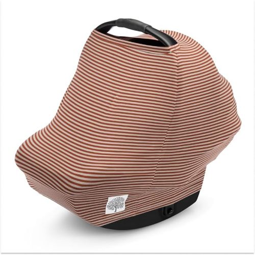 Parker Baby Co. Multi-Use Cover: Carseat Cover, Nursing Cover - Clay Stripe