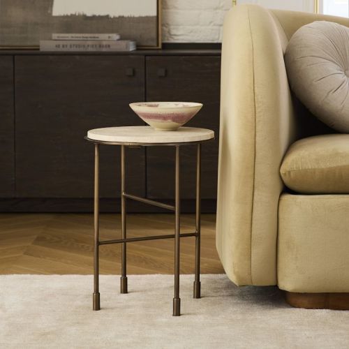 Fay Travertine Side Table (13.5")
