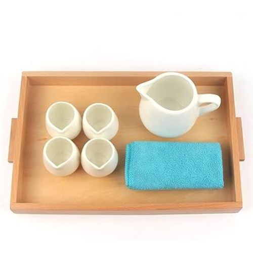 Montessori Wooden Pouring Game, Transfer Work and Fine Motor Learning, Motor Skills Development