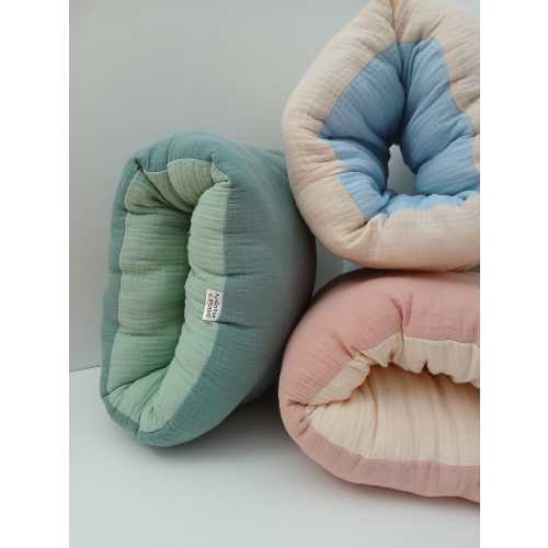 organic mini nursing pillow for on the go, all natural arm slip on cushion for baby feeding, compact travel pillow for breastfeeding support