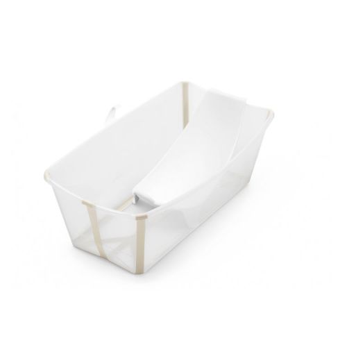 Stokke Flexi Bath Tub Bundle - Sandy Beige: Drain Plug, Temperature Indicator, Folds for Transport, 30 lbs Capacity