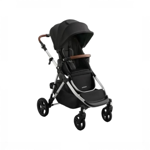 Mockingbird Single to Double 3.0 Stroller, 2025, Silver with Penny Leather, Solid Black