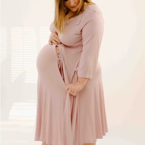 Lila Labor & Postpartum Gown in Mauve