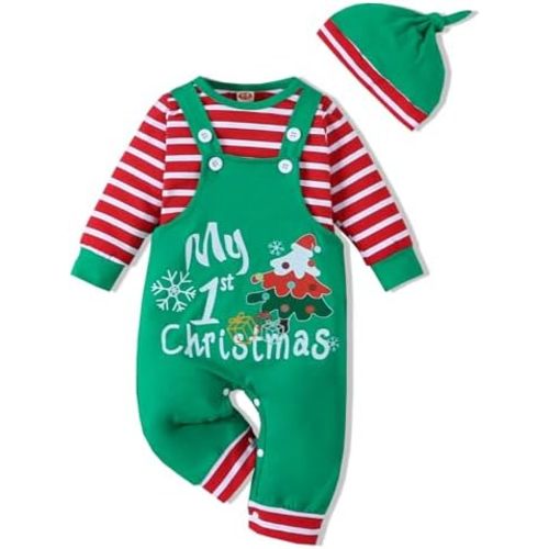 VINUOKER 3pcs Baby Boy Halloween Thanksgiving Day Christmas Outfits Set