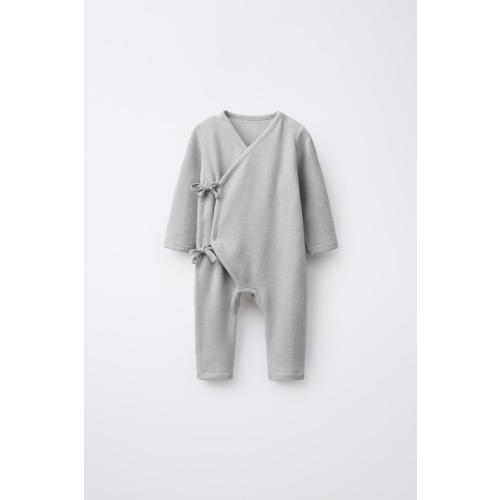 LONG SOFT TOUCH JUMPSUIT WITH TIES - Light gray | ZARA United States