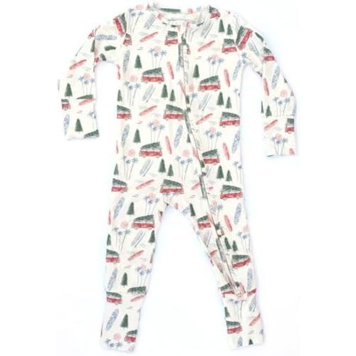Shwally Organic Baby Bamboo Rompers with 17 Signature Prints - Infant Zipper Jumpsuits