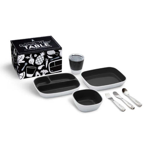 Grown-Ups Table Dining Set with Personalized Polish™ Utensil Set | Munchkin