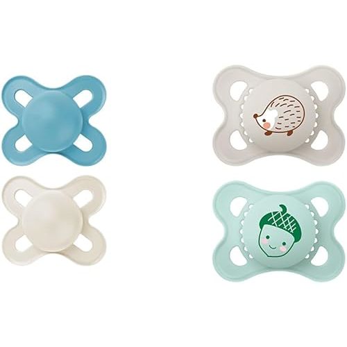 MAM Original Start Matte Newborn and MAM Original Matte Baby Pacifiers with Sterilizer Cases, Breastfed Babies, 0-6 Months (Pack of 3)