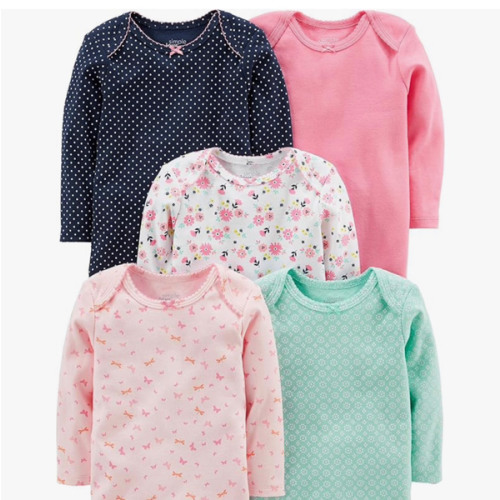 Simple Joys by Carter's Baby Girls 5-pack Long-sleeve Bodysuit