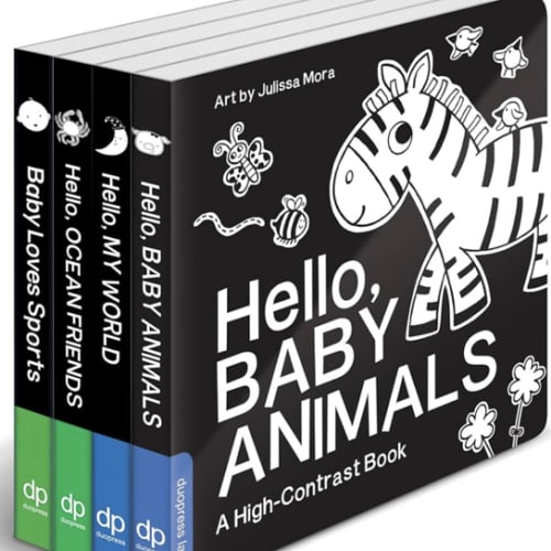 High Contrast Baby Book Set: 4 Board Books for Newborns