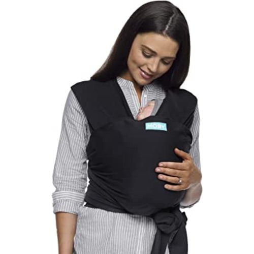 Moby Wrap Baby Carrier | Classic | Baby Wrap Carrier for Newborns & Infants | #1 Baby Wrap | Go to Baby Gift | Keeps Baby Safe | Adjustable for All Body Types | Perfect for Mom & Dad | Black
