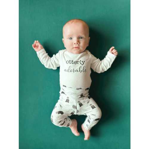 Otter Baby Outfit: Newborn Leggings Set, 'Otterly Adorable' Bodysuit