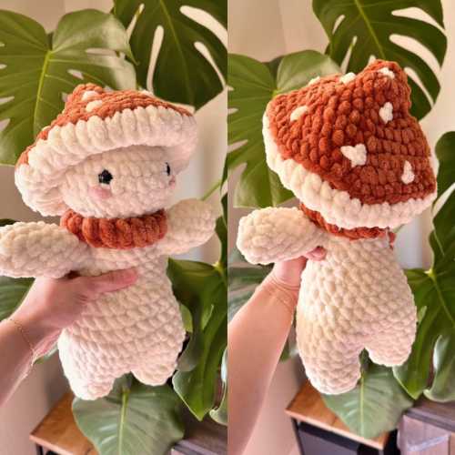 Whimsical Crochet Mushroom Plushie - Handmade Amigurumi Toy