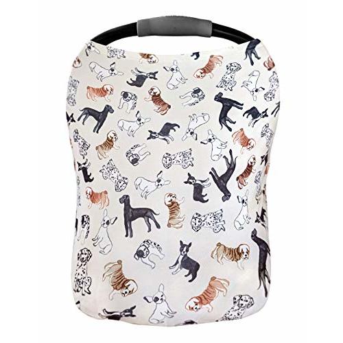 Pobi Baby Car Seat Covers and Nursing Cover - Soft and Stretchy Unisex Pattern (Puppy)