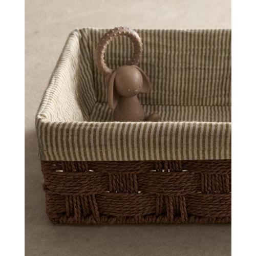 RECTANGULAR FABRIC-LINED BASKET | Zara Home United States of America