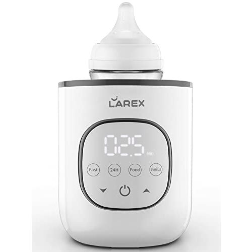 Larex Bottle Warmer, Fast Baby Bottle Warmer for Breastmilk and Formula, with Timer and Accurate Temp Control, 8-in-1 Baby Milk Warmer BPA Free with Digital Display, Bottle Warmers for All Bottles