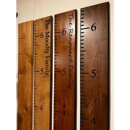Family Growth Chart Hardwood Growth Chart Personalized Wall Ruler Engraved Keepsake Playroom Signs Nursery Decor Baby Shower Height Ruler