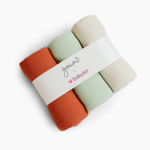 Goumi Kids x Babylist Muslin Swaddle Set (3 Pack) - Clay