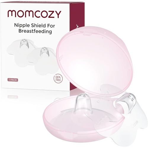 Momcozy Silicone Nipple Shields for Breastfeeding, Flower Shape Petal Design, Ultra Thin & Soft for Flat or Inverted Nipples, Flexible Nursing Shield, BPA/BPS Free (1 Pair, 17mm)