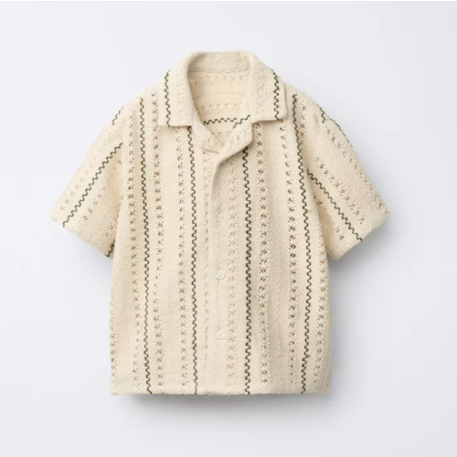 STRIPED KNIT SHIRT - Light beige | ZARA United States