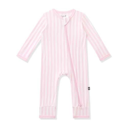 Zippered Romper in Small Sakura Stripe