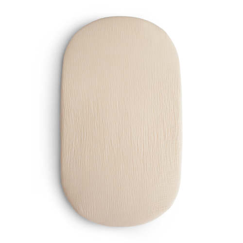 Mushie Extra Soft Baby Bassinet Muslin Crib Sheet | Fog