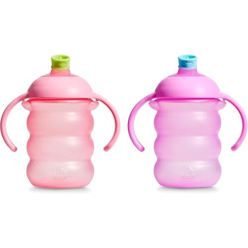Munchkin Click Lock Bite Proof Trainer Sippy Cup, 8oz, 2 Pack, Pink/Purple
