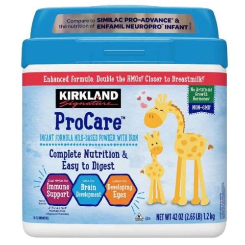 Kirkland Signature ProCare Infant Formula Milk-Based Powder with Iron (2 Pack)