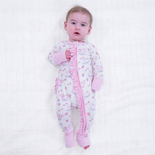 Swan Soiree Convertible Ruffle Zipper Pajama