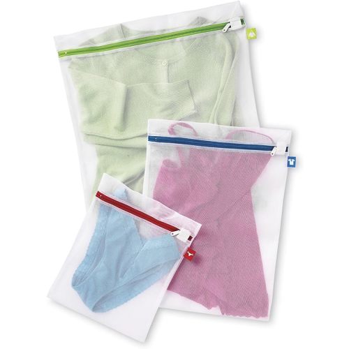 Whitmor Mesh Bra Wash Bag - Set of 3 -White