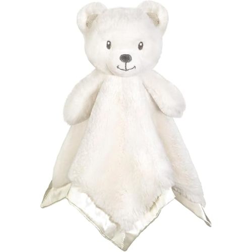 Bear Baby Lovey Security Blanket for Boys Girls 16 Inch White
