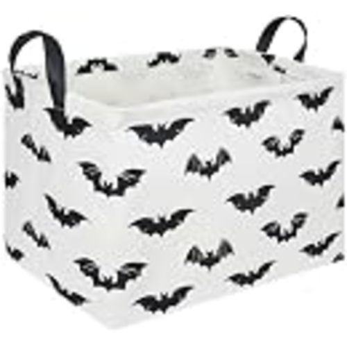 Halloween Batman Basket,Collapsible waterproof storage basket,Batman toy decor,Cute toy storage box Empty for kids,Organizer Containers for Kids Toys,bat room decor(Black bats)
