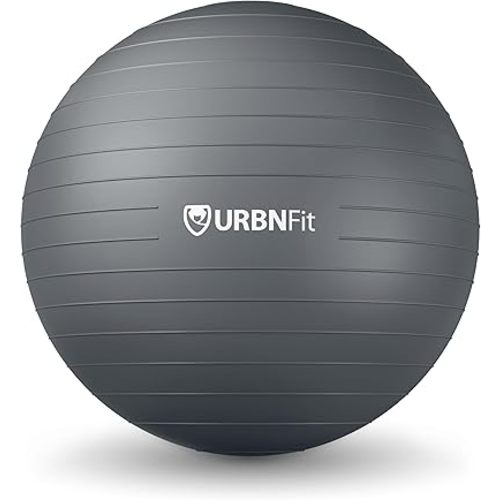 URBNFit Exercise Ball - Yoga Ball for Workout Pregnancy Stability - AntiBurst Swiss Balance Ball w/ Pump - Fitness Ball Chair for Office, Home Gym