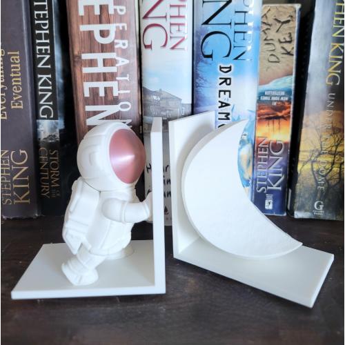 Astronaut and Moon Space Themed Bookend Set *remodeled